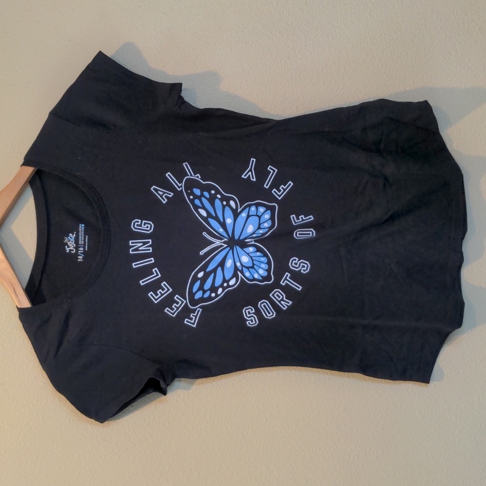 Justice Black Butterfly T-Shirt